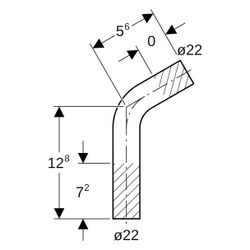 Geberit Mapress Edelstahl Passbogen 60 Grad, Außendurchmesser 22mm, 30944... GEBERIT-30944 4024723309444 (Abb. 1)