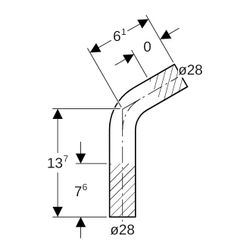Geberit Mapress Edelstahl Passbogen 60 Grad, Außendurchmesser 28mm... GEBERIT-30955 4024723309550 (Abb. 1)