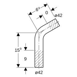 Geberit Mapress Edelstahl Passbogen 60 Grad, Außendurchmesser 42mm, 30957... GEBERIT-30957 4024723309574 (Abb. 1)
