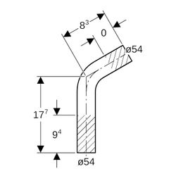 Geberit Mapress Edelstahl Passbogen 60 Grad, Außendurchmesser 54mm... GEBERIT-30958 4024723309581 (Abb. 1)