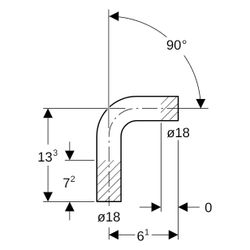 Geberit Mapress Edelstahl Passbogen 90 Grad, Außendurchmesser 18mm, 30403... GEBERIT-30403 4024723304036 (Abb. 1)