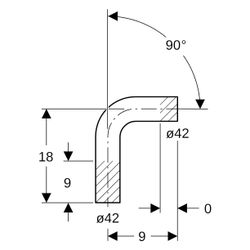 Geberit Mapress Edelstahl Passbogen 90 Grad, Außendurchmesser 42mm, 30407... GEBERIT-30407 4024723304074 (Abb. 1)