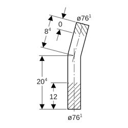 Geberit Mapress Edelstahl Passbogen 15 Grad, Außendurchmesser 76,1mm... GEBERIT-30009 4024723300090 (Abb. 1)