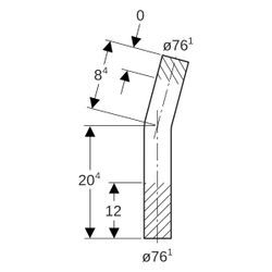 Geberit Mapress Edelstahl Passbogen 15 Grad, Außendurchmesser 76,1mm, 30009... GEBERIT-30009 4024723300090 (Abb. 1)