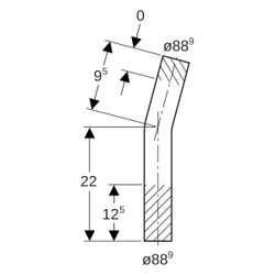 Geberit Mapress Edelstahl Passbogen 15 Grad, Außendurchmesser 88,9mm, 30010... GEBERIT-30010 4024723300106 (Abb. 1)
