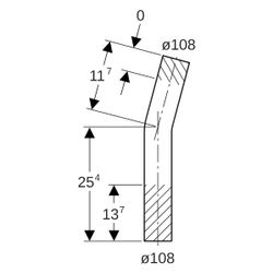 Geberit Mapress Edelstahl Passbogen 15 Grad, Außendurchmesser 108mm, 30011... GEBERIT-30011 4024723300113 (Abb. 1)