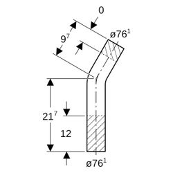 Geberit Mapress Edelstahl Passbogen 30 Grad, Außendurchmesser 76,1mm, 30029... GEBERIT-30029 4024723300298 (Abb. 1)