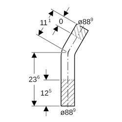Geberit Mapress Edelstahl Passbogen 30 Grad, Außendurchmesser 88,9mm... GEBERIT-30030 4024723300304 (Abb. 1)