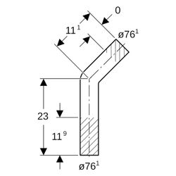 Geberit Mapress Edelstahl Passbogen 45 Grad, Außendurchmesser 76,1mm, 30049... GEBERIT-30049 4024723300496 (Abb. 1)