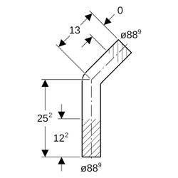 Geberit Mapress Edelstahl Passbogen 45 Grad, Außendurchmesser 88,9mm, 30050... GEBERIT-30050 4024723300502 (Abb. 1)