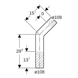 Geberit Mapress Edelstahl Passbogen 45 Grad, Außendurchmesser 108mm... GEBERIT-30051 4024723300519 (Abb. 1)