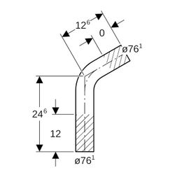 Geberit Mapress Edelstahl Passbogen 60 Grad, Außendurchmesser 76,1mm... GEBERIT-30069 4024723300694 (Abb. 1)