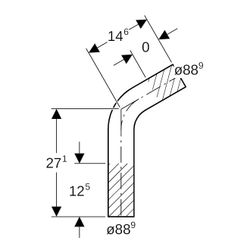 Geberit Mapress Edelstahl Passbogen 60 Grad, Außendurchmesser 88,9mm... GEBERIT-30070 4024723300700 (Abb. 1)