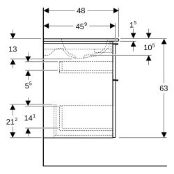 Geberit iCon Set Möbelwaschtisch schmaler Rand 2 Schubladen Ansch. 90cm KeraTect Wei... GEBERIT-502333013 4025410941954 (Abb. 1)