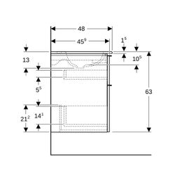 Geberit iCon Set Möbelwaschtisch schmaler Rand 2 Schubladen Ansch. 75cm KeraTect Eic... GEBERIT-502332JH1 4025410943316 (Abb. 1)