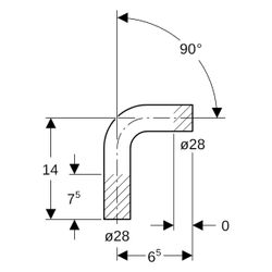 Geberit Mapress Passbogen 90 Grad, DN 25, 28mm, Kupfer, 60085... GEBERIT-60085 4024723600855 (Abb. 1)