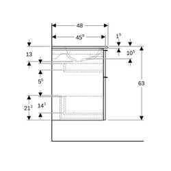Geberit iCon Set Möbelwaschtisch schmaler Rand 2 Schubladen Ansch. 90cm Sandgrau lac... GEBERIT-502337JL1 4025410943538 (Abb. 1)