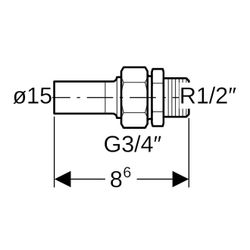Geberit Mapress Edelstahl Übergangsverschraubung mit Außengewinde und Einschubende d 15m... GEBERIT-35400 4024723354000 (Abb. 1)
