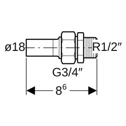 Geberit Mapress Edelstahl Übergangsverschraubung mit Außengewinde und Einschubende D 18m... GEBERIT-35402 4024723354024 (Abb. 1)