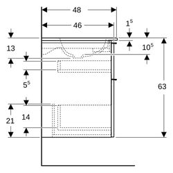 Geberit iCon Set Möbelwaschtisch schmaler Rand 2 Schubladen An. 120cm KeraTect Nussb... GEBERIT-502334JR1 4025410943422 (Abb. 1)