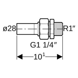 Geberit Mapress Edelstahl Übergangsverschraubung mit Außengewinde und Einschubende D 28m... GEBERIT-35407 4024723354079 (Abb. 1)