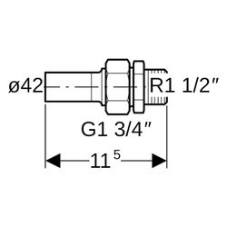 Geberit Mapress Edelstahl Übergangsverschraubung mit Außengewinde und Einschubende D 42m... GEBERIT-35409 4024723354093 (Abb. 1)