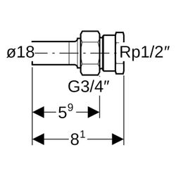 Geberit Mapress Edelstahl Übergangsverschraubung mit Innengewinde und Einschubende D 18m... GEBERIT-35382 4024723353829 (Abb. 1)