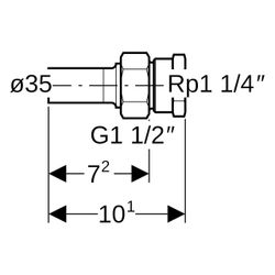 Geberit Mapress Edelstahl Übergangsverschraubung mit Innengewinde und Einschubende D 35m... GEBERIT-35387 4024723353874 (Abb. 1)