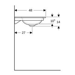 Geberit ONE Möbelwaschtisch Abgang vertikal, Breite 60cm, Tiefe 48cm, ohne Hahnloch,... GEBERIT-505011011 4025410953568 (Abb. 1)