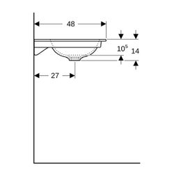 Geberit ONE Möbelwaschtisch Abgang vertikal, Breite 120cm, Tiefe 48cm, ohne Hahnloch... GEBERIT-505011015 4025410953605 (Abb. 1)