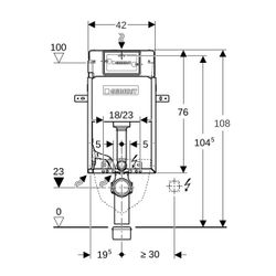Geberit KombifixBasic Element für Wand-WC 108cm, mit Delta Unterputzspülkasten 12cm... GEBERIT-110100001 4025416799856 (Abb. 1)