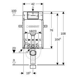 Geberit KombifixBasic Element für Wand-WC 108cm, mit Delta Unterputzspülkasten 12cm... GEBERIT-110100001 4025416799856 (Abb. 1)