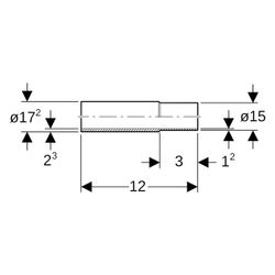 Geberit Mapress C-Stahl Übergang mit Einschub- und Schweißende Außendurchmesser 15mm... GEBERIT-12412 4024723124122 (Abb. 1)
