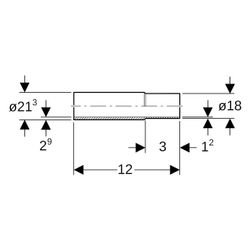 Geberit Mapress C-Stahl Übergang mit Einschub- und Schweißende Außendurchmesser 18mm... GEBERIT-12413 4024723124139 (Abb. 1)
