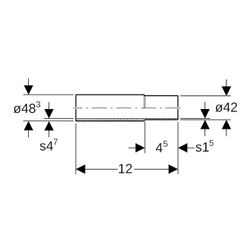 Geberit Mapress C-Stahl Übergang mit Einschub-und Schweißende Außendurchmesser 42mm... GEBERIT-12417 4024723124177 (Abb. 1)