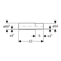 Geberit Mapress C-Stahl Übergang mit Einschub-und Schweißende Außendurchmesser 54mm... GEBERIT-12418 4024723124184 (Abb. 1)