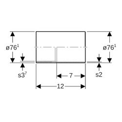 Geberit Mapress C-Stahl Übergang mit Einschub-und Schweißende Außendurchmesser 76,1mm... GEBERIT-12419 4024723124191 (Abb. 1)