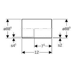 Geberit Mapress C-Stahl Übergang mit Einschub-und Schweißende Außendurchmesser 88,9mm... GEBERIT-12420 4024723124207 (Abb. 1)
