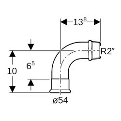 Geberit Mapress C-Stahl Übergangsbogen 90 Grad mit Außengewinde Außendurchmesser 54mm... GEBERIT-23511 4024723235118 (Abb. 1)