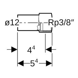 Geberit Mapress C-Stahl Übergang mit Innengewinde, Einschubende d 12mm, Rp 3/8″... GEBERIT-21907 4024723219071 (Abb. 1)