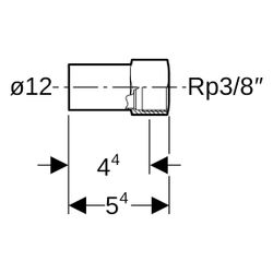Geberit Mapress C-Stahl Übergang mit Innengewinde, Einschubende D 12mm, Rp 3/8"... GEBERIT-21907 4024723219071 (Abb. 1)