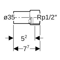 Geberit Mapress C-Stahl Übergang mit Innengewinde, Einschubende d 35mm, Rp 1/2″... GEBERIT-21912 4024723219125 (Abb. 1)