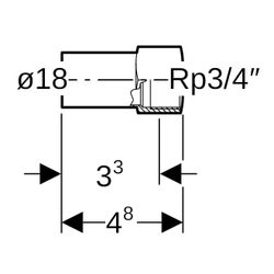 Geberit Mapress Kupfer Übergang mit Innengewinde, Einschubende, d 18mm, Rp 3/4″, Rotguss... GEBERIT-63560 4024723635604 (Abb. 1)