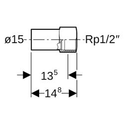 Geberit Mapress Therm Übergang mit Innengewinde und Einschubende D 15mm, Rp 1/2"... GEBERIT-40932 4064746048067 (Abb. 1)