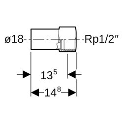 Geberit Mapress Therm Übergang mit Innengewinde und Einschubende D 18mm, Rp 1/2"... GEBERIT-40933 4064746048081 (Abb. 1)