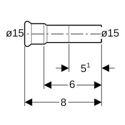 Geberit Mapress Edelstahl Übergang auf Schneidringverschraubung Außendurchmesser 15mm... GEBERIT-34355 4024723343554 (Abb. 1)