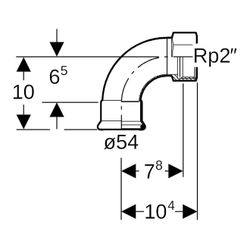 Geberit Mapress C-Stahl Übergangsbogen 90 Grad mit Innengewinde d 54mm, Rp 2″... GEBERIT-20562 4024723205623 (Abb. 1)