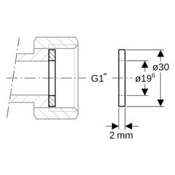 Geberit Mapress Flachdichtung EPDM AD 30mm, ID 19,6mm, s 2mm, G 1", Schwarz... GEBERIT-90082 4024723900825 (Abb. 1)