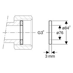 Geberit Mapress Flachdichtung EPDM AD 84,7mm, ID 76mm, s 3mm, G 3", Schwarz... GEBERIT-90088 4064746013157 (Abb. 1)