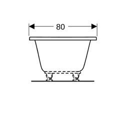 Geberit Renova Rechteckbadewanne Duo 180x80cm, Gesamtvolumen 218l... GEBERIT-554209011 4025410949769 (Abb. 1)